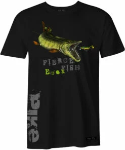 Fladen Fladen Hungry Pike T-Shirt, Black Size:l