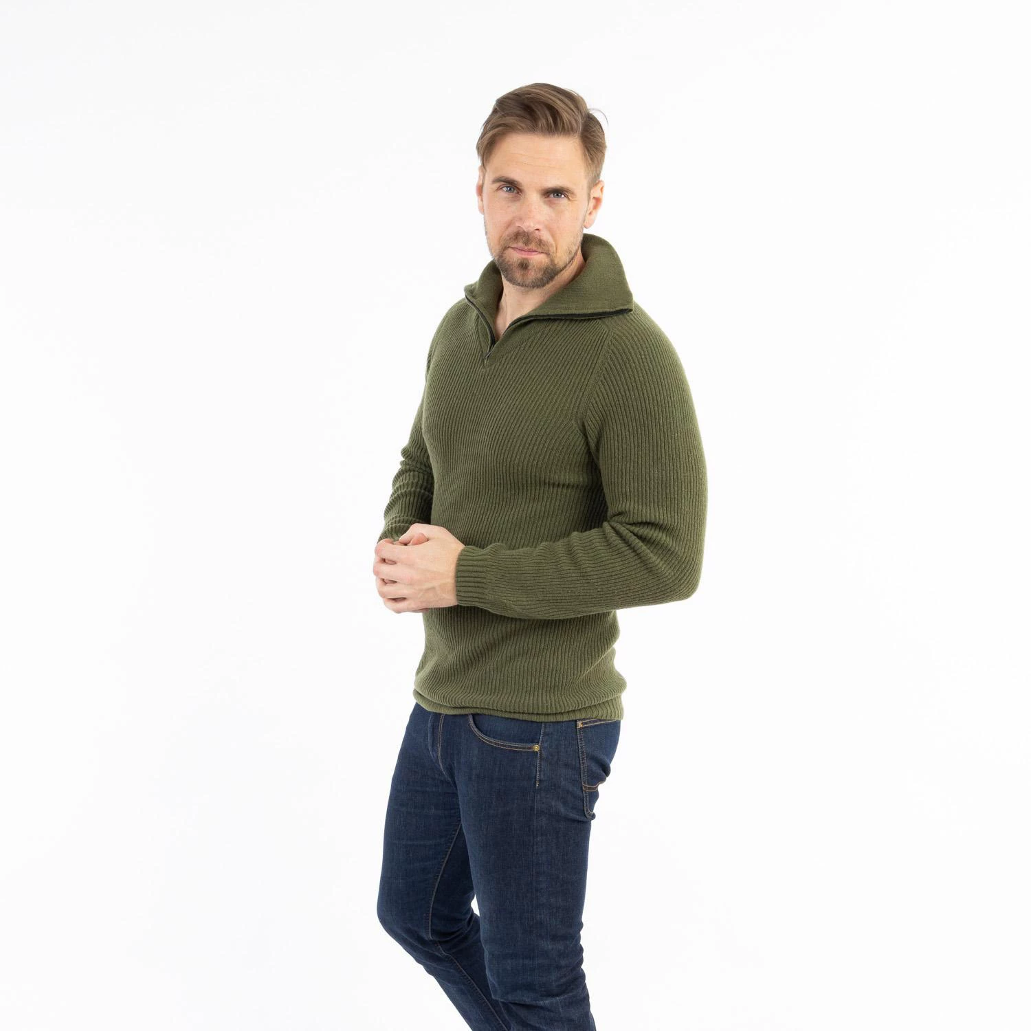 North Outdoor North Outdoor Metso Merino Wool Jumper, Olive Green Size:M 6 North Outdoor North Outdoor Metso Merino Wool Jumper, Olive Green Size:M - Image 6