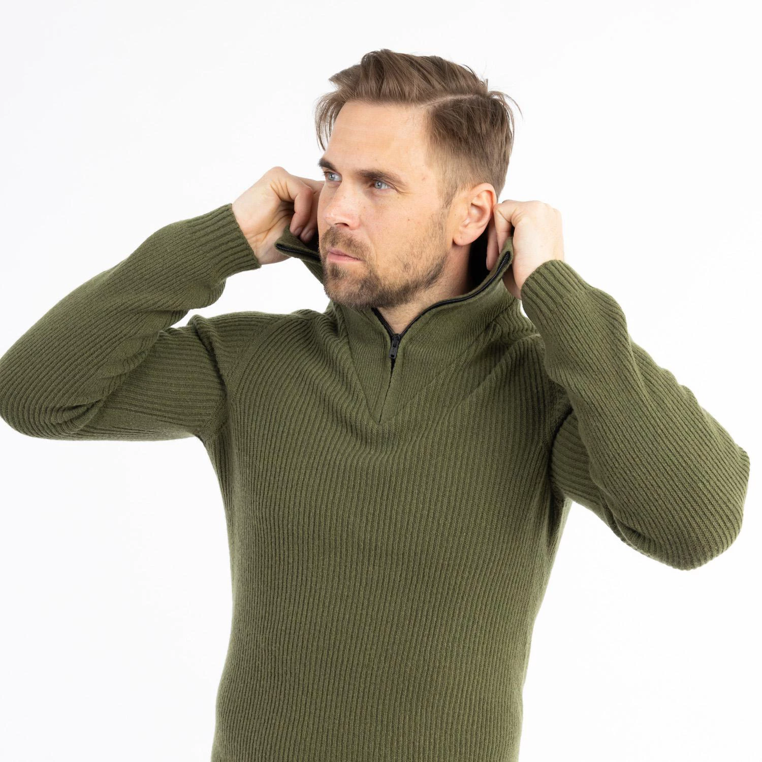 North Outdoor North Outdoor Metso Merino Wool Jumper, Olive Green Size:M 3 North Outdoor North Outdoor Metso Merino Wool Jumper, Olive Green Size:M - Image 3