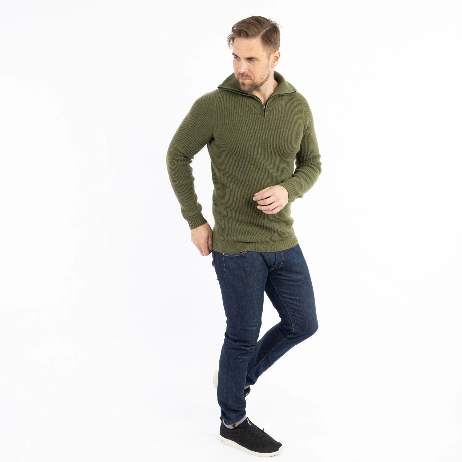 North Outdoor North Outdoor Metso Merino Wool Jumper, Olive Green Size:M 5 North Outdoor North Outdoor Metso Merino Wool Jumper, Olive Green Size:M - Image 5